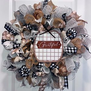 Farmhouse fall wreath